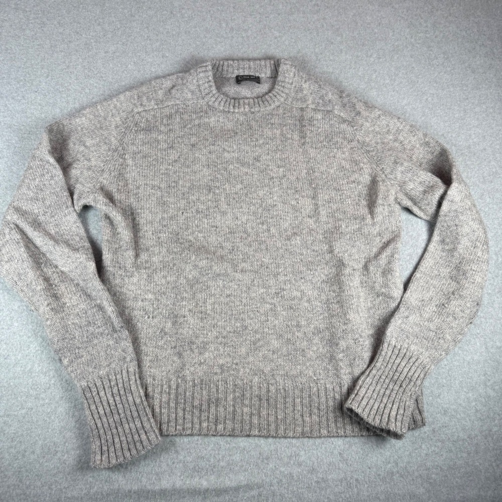 Vintage 80s Full Fashioned Wool Blend Crewneck Sweater Mens Large Gray Marl
